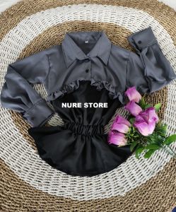 BAJU ATASAN WANITA TUNIK BILA TOP KEKINIAN BAHAN CRINKLE PREMIUM