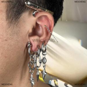 [COD] WEICHENG Punk Grunge Rock Chain Earrings Cool Fashion Cone Drop Earrings Goth Aesthetic Charm Jewelry Hip Hop Accessories Gift
