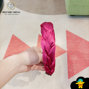 Bờm tóc tết vải lụa satin băng đô thắt bím bản to dịu dàng B11 loại dày đẹp Trùm Sỉ Gia Thành
