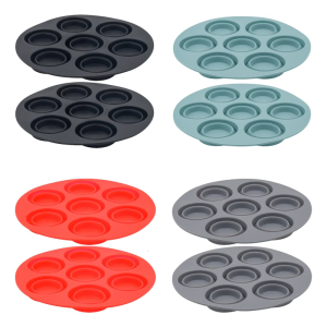 2Pcs 7 Hole Silicone Muffin Baking Mould Silicone Muffin Cake Tray 7 Hole Nonstick Baking Molds for Air Fryers Treats