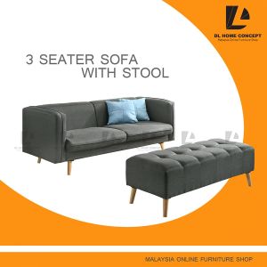 DL Home Concept 3 Seater (Free Long Stool + 2 Sofa Pillow)