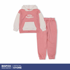[Bộ nỉ BG DT 01 311] Bộ bé gái thu đông size đại BIGFOX MISS MEOW quần áo cho trẻ em chất nỉ bông ấm áp kiểu Hàn cỡ 37911 tuổi 40kg