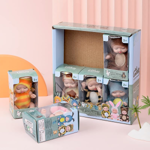 ตุ๊กตาเด็กทารกหลับตา ปรับแขนปรับขาท่าทางได้ เปลี่ยนชุดได้ ขนาด 11x5cm