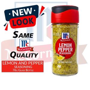 McCormick Lemon Pepper Seasoning 76g Glass Bottle - New Look Same Quality - Lemon and Pepper Seasoning - Glass Bottle - 76g (2.7oz)