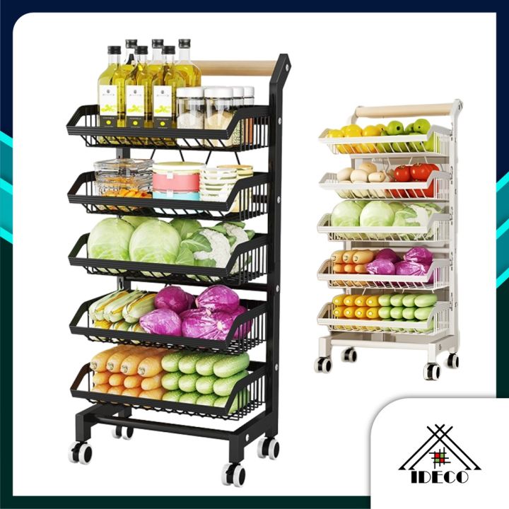 IDECO Tier Kitchen Trolley Rack Narrow Storage Racks Spice