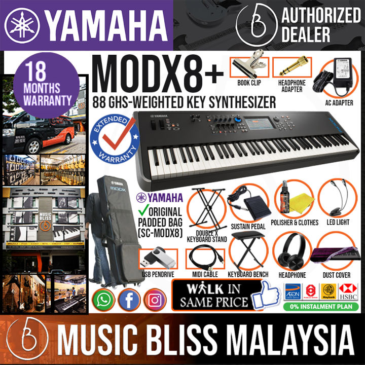 Yamaha MODX8+ 88 GHSweighted Key Synthesizer with Sustain Pedal