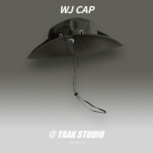 【WJ】Western Cowboy Hat Japanese Versatile Drawstring Fisherman Hat Outdoor Sunshade Camping Mountaineering Fishing Hat