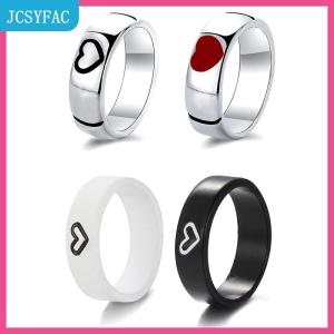 JCSYFAC Màu Đen Và Trắng Vài Nhẫn Đặt Đơn Giản Dễ Thương Ngón Tay Nhẫn Cho Phụ Nữ Phụ Kiện Thời Trang Đồ Trang Sức