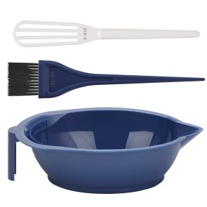 OMQAIO 3PCS Tự làm Bộ dụng cụ nhuộm tóc chuyên nghiệp Chống trơn trượt Làm tóc Cọ trộn bát nhiều màu Phổ quát Tạo kiểu tóc Bộ dụng cụ nhuộm tóc để làm sáng các vùng tóc