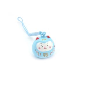 LITUILI Dễ thương Quà Tặng Túi Dây Chuyền Keyring Điện thoại Dây Chuyền Keychain Dây Chuyền Maneki Neko Nhật Bản Mèo May Mắn Keychain Điện thoại Quyến Rũ Điện Thoại di động Dây Đeo