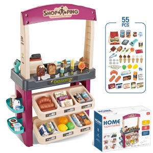 LZD  Childrens Ice Cream Machine Ice Cream Machine Candy Dessert House Convenience Store Supermarket Shopping Cashier Toy Set Girl