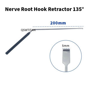 GREATLH Orthopedic Nerve Root Retractor Orthopedic Nerve Root Hook 90 135 Degree Brain operation Stainless steel with Black Handle