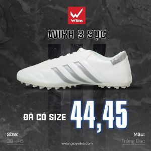 Giày Đá Bóng Wika 3 Sọc Da Nhăn Giày Đá Banh Wika 3 Sọc Chính Hãng Đã Khâu Toàn Bộ Đế