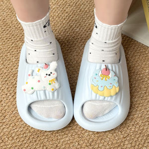 Free Shipping Indoor Home Non-Slip Bath Slippers Cartoon Design Thick Soles Suitable For Wearing Outdoors In Summer Bathroom Slippers