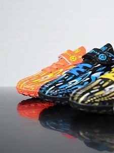 Children tf Spiked soccer shoes for elementary and middle school boys AG Long spike turf training sports shoes 15 Boys and teenagers