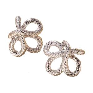 Phong cách vàng/Hợp Kim Bạc Thắt Nút Đinh Tán bông tai nhẹ và thoải mái không thường xuyên xoắn hình tai Phụ kiện