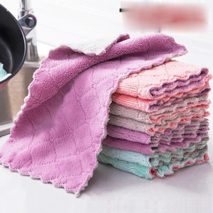 Microfiber Towel Absorbent BIG (23X23CM)  Kitchen Cleaning Cloth Non-stick Oil Dish Towel Rags Napkins Tableware Household Cleaning Towel