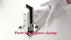 304 Stainless Steel Glass Clamp Fence Clip Luxury Design Floor Glass Stand Fixed (With Cover,Screws,Shim)