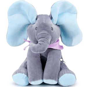 Music Elephant Toy Singing Elephant with Ears Moving Electric Plush Toys Christmas Gift for Kids