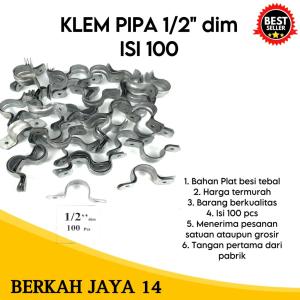 KLEM BESI PLAT PIPA UKURAN 1/2 INCH ISI 100 BIJI / PACK HARGA MURAH BARANG BERKUALITAS