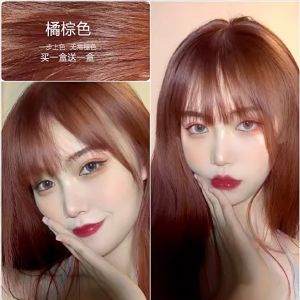 (free peroxide) Light Chestnut Saloon Professional Hair Color Dye Cream HAIR COLOR DYE CREAM PEWARNA RAMBUT permanent dye Muslim friendly light copper blond hair colour set 200ml rambut warna tembaga 8/4