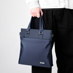 กระเป๋าสะพายไหล่ธุรกิจสำนักงานผ้าอ๊อกซ์ฟอร์ดกระเป๋าเอกสารผู้ชายกระเป๋าสีฟ้าสีดำ
