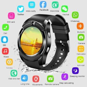 ♥【Readystock】 + FREE Shipping ♥ V8 Smart Mens Bluetooth Sports Watch Ladies Smart Watch with Camera Sim card slot suitable for Android information reminder