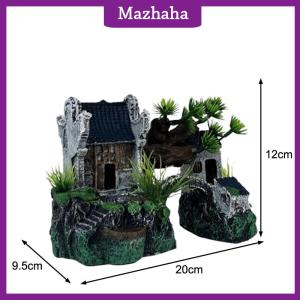 Mazhaha Simulation Decoration Fish Tank Ornament Ornament Resin Aquarium Ornament Fish Tank Landscape House Model Aquarium Ornament