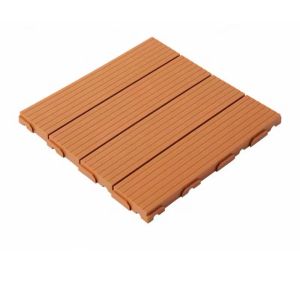 WPC Decking Tile Kayu Outdoor Decking Tile Lantai Kayu Anti Air 30Cm x 30Cm