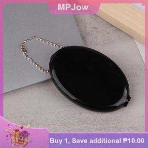 【MPJow】 Small Oval Coin Purse Mini Earrings Rings Storage Box With Chain Solid Color PVC Fashion Portable Bag Pendant