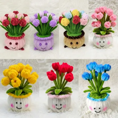 Ornamen Tanaman Patung Boneka Mewah Lucu Tanaman Pot Bunga Matahari JE Inggris Asli Dekorasi Menyenangkan