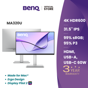BenQ MA320U I 32" 4K Monitor I Made for Mac I USB Type-C I Ergo Design