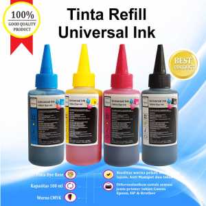 Paket Tinta Universal 100ml CMYK Refill Cartridge Printer HP 680 682 678 803 802