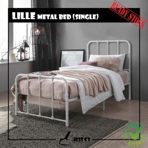 LILLE Metal Bed/3ft/5ft/Single/Queen/Modern Metal Bed/Industrial Design/Jess CY