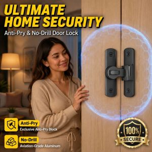 🔥 Promo Door Lock No Drilling Aluminum Alloy Secure & Durable Residential & Office Use