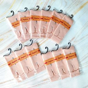 1 LUSIN KAOS KAKI JEMPOL NYLON MUSLIMAH KREM POLOS WANITA DEWASA