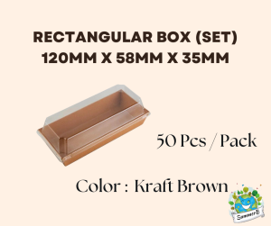 Premium Paper Cake Box with Lid / Dessert Box / Sandwich Box with Clear Lid / Tart Kuih Bakery Box