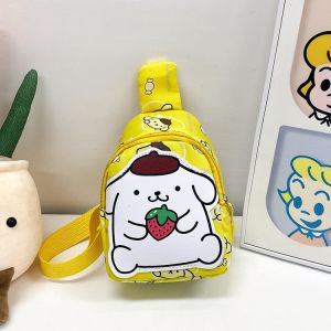กระเป๋าคาดหน้าอกเด็ก Sanrio ลายการ์ตูน Kuromi Melody รูปสุนัขอบเชย กระเป๋าถือใส่เหรียญน่ารัก กระเป๋าสะพายข้างเด็กชายและเด็กหญิง กระเป๋าใส่ของใช้เด็กผู้หญิงแบบเข้าชุดกัน กระเป๋าแฟชั่น