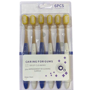 Set 6 Cây Bàn Chải Răng Sạch Sâu Loại Bỏ Mảng Bám Hiệu Quả Bàn Chải Lông Mềm Vệ Sinh Răng Miệng Chải Êm Bảo Vệ Nướu TIDO TI DO