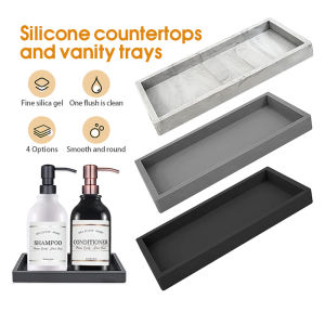 [2-3 Days Delivery] Countertop Soap Dispenser Tray Silicone Tray for Bathroom Kitchen Countertop Hands Soap Shampoo Perfume Storage Tray