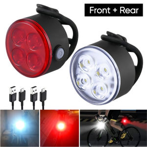 Light for Bike USB Rechargeable Road Bike Headlight Waterproof 4 Modes LED Cycling Warning Tail Light MTB Light Set