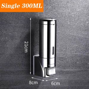 Dual Liquid soap dishwashing dispenser Wall mount Stainless Shower Gel shampoo for Bathroom Kitchen