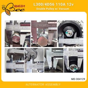 QBEE KHYBRID MITSUBISHI L300 4D56 Alternator Assembly 110A 12v MD-304129 Double Pulley w/ Vacuum