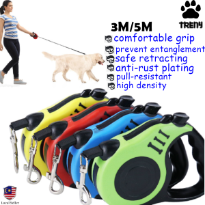 TRENY Automated Pet Traction Rope Pet Leash Product Dog Cat Traction Rope Automatic Telescopic Traction 3m & 5m Length 宠物自动牵引绳