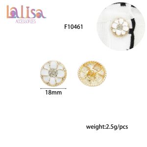 กระดุมโลหะตกแต่งลวดลายดอกไม้คริสตัล alloy button F10461-18mm