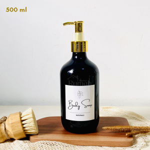 NATURALS - Botol Sabun Isi Ulang Pump 500 ML 300 ML Hitam Gold