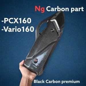 Black Carbon Corong dan Cover knalpot Vario 160 PcX 160