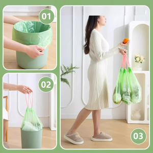 Household Cleaning Bag Extra Thick Drawstring Bag Medium Large