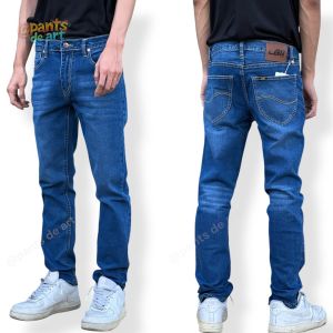 PANTS DE ART กางเกงยีนส์ชาย ทรงกระบอกเล็กกึ่งเดฟ ผ้ายืด รุ่น911 สีฟอกขัดเซอร์ (เป้าซิป) W.28-36