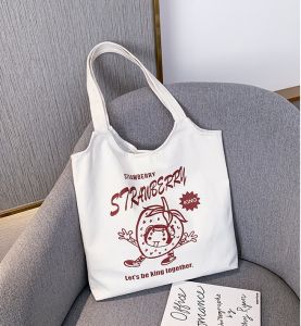 Runpee-A080 กระเป๋าผ้าลาย  Strswberry Stort  King  ลูกส้ม Nothing  mes petils miss หมาแมว